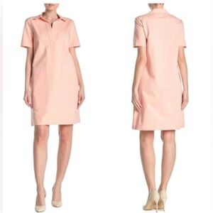 Lafayette 148 New York Novella Spread Collar Dress Pockets Large